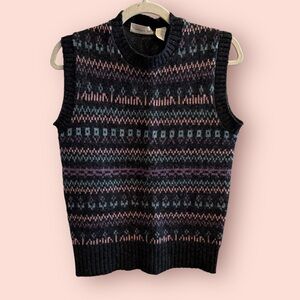 Vintage Northern Isles Wool Patterned Fair Isle Sweater Vest
